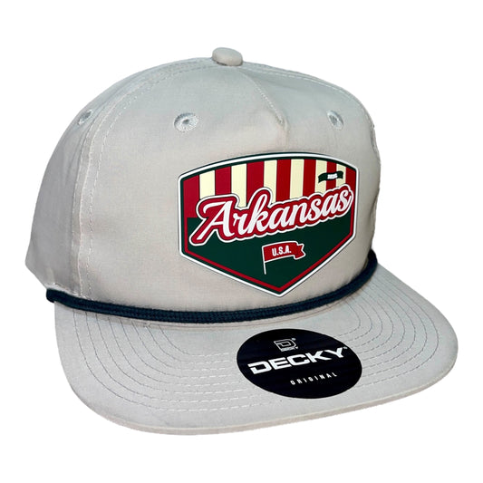 Arkansas Razorbacks Baseball Heritage Series 3D Classic Rope Hat- Grey/ Charcoal