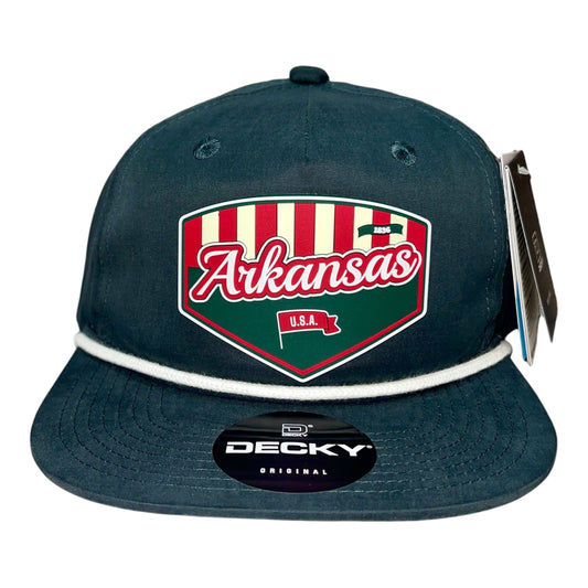 Arkansas Razorbacks Baseball Heritage Series 3D Classic Rope Hat- Charcoal/ White