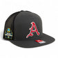 Arkansas Razorbacks Baseball Script A 2025 College World Series 3D Snapback Seven-Panel Flat Bill Trucker Hat- Charcoal/ Black