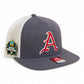 Arkansas Razorbacks Baseball Script A 2025 College World Series 3D Wool Blend Flat Bill Hat- Charcoal/ White