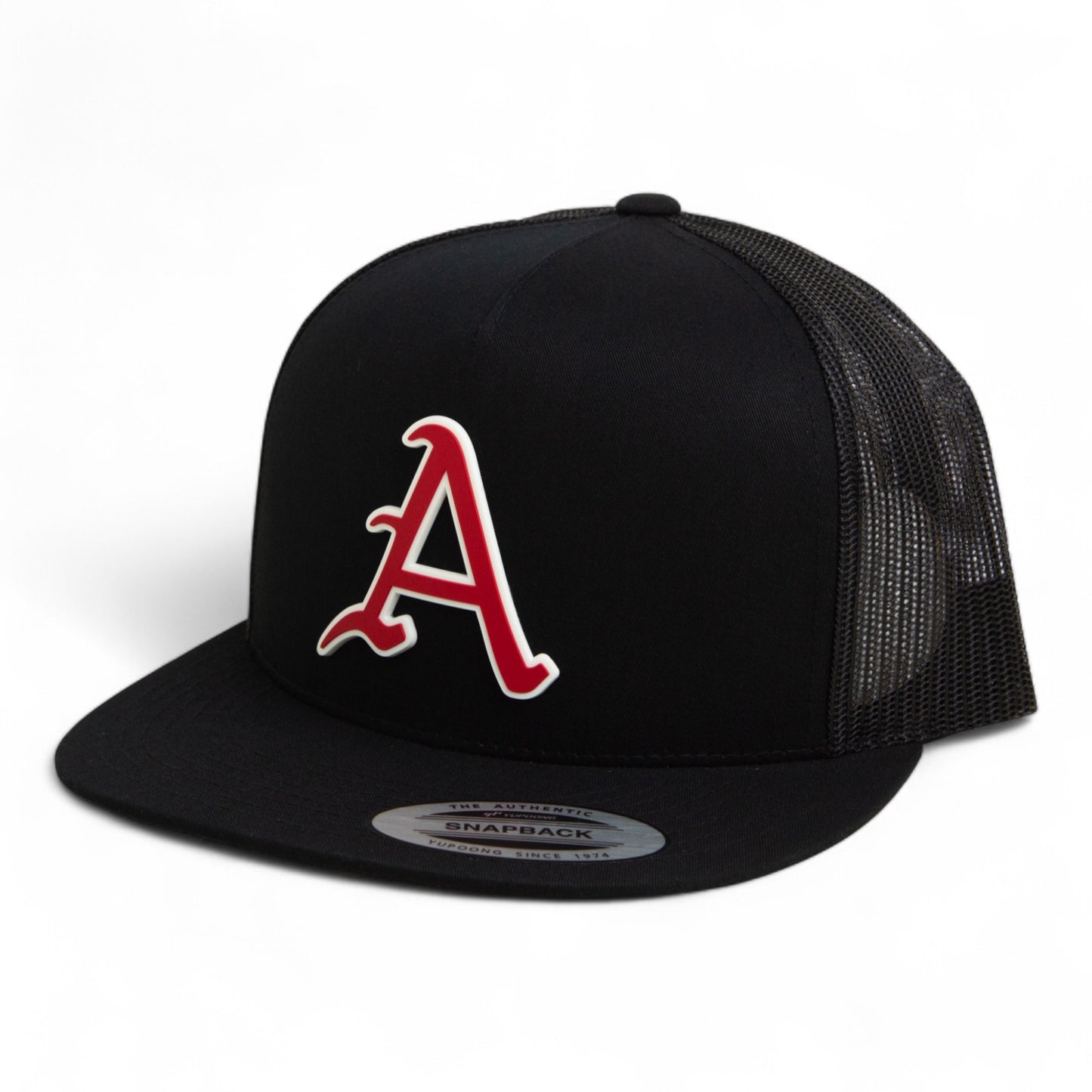 Arkansas Razorbacks Baseball Script A 2025 College World Series 3D YP Snapback Flat Bill Trucker Hat- Black