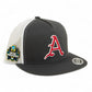 Arkansas Razorbacks Baseball Script A 2025 College World Series 3D YP Snapback Flat Bill Trucker Hat- Charcoal/ White
