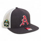 Arkansas Razorbacks Baseball Script A 2025 College World Series 3D Wool Blend Flat Bill Hat- Heather Charcoal/ White