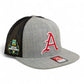Arkansas Razorbacks Baseball Script A 2025 College World Series 3D Wool Blend Flat Bill Hat- Heather Grey/ Black