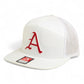 Arkansas Razorbacks Baseball Script A 2025 College World Series 3D Snapback Seven-Panel Flat Bill Trucker Hat- White