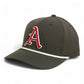 Arkansas Razorbacks Baseball Script A 3D Five Panel Classic Rope Hat- Dark Olive Green/ White