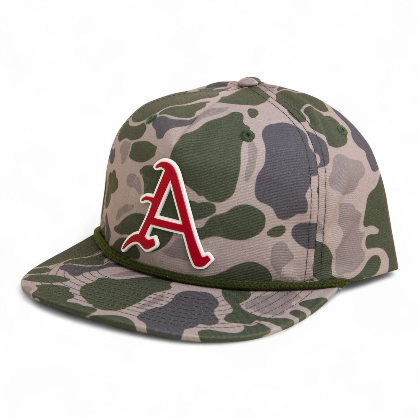 Arkansas Razorbacks Baseball Script A 3D Umpqua Rope Hat- Marsh Duck Camo/ Olive Green