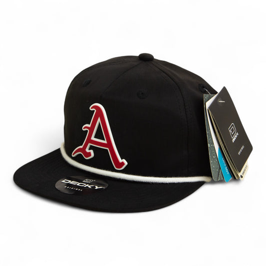 Arkansas Razorbacks Baseball Script A 2025 College World Series 3D Classic Rope Hat- Black/ White