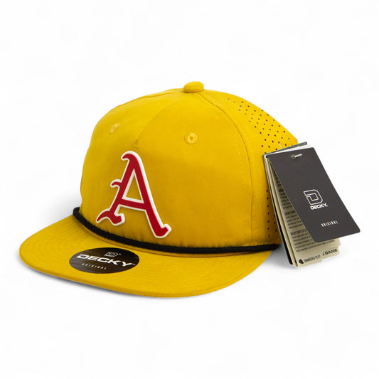 Arkansas Razorbacks Baseball Script A 2025 College World Series 3D Perforated Rope Hat- Biscuit/ Black