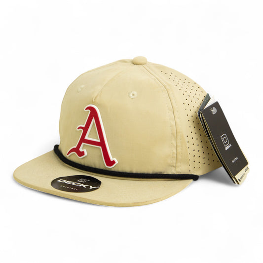 Arkansas Razorbacks Baseball Script A 2025 College World Series 3D Perforated Rope Hat- Birch/ Black