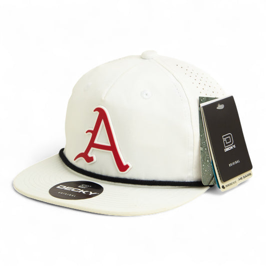 Arkansas Razorbacks Baseball Script A 2025 College World Series 3D Perforated Rope Hat- White/ Black