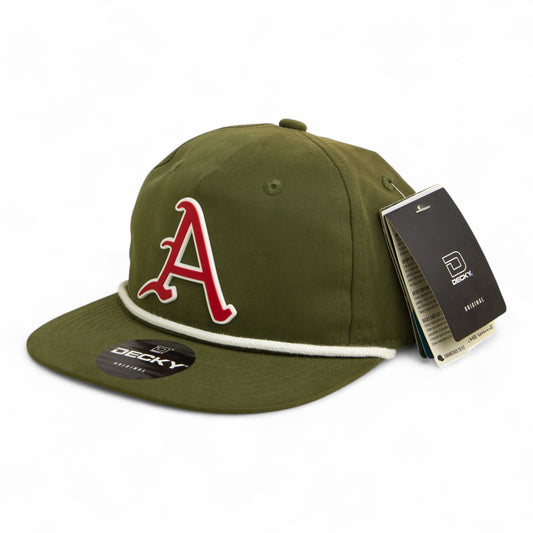 Arkansas Razorbacks Baseball Script A 2025 College World Series 3D Classic Rope Hat- Olive/ White