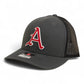 Arkansas Razorbacks Baseball Script A 3D Snapback Trucker Hat- Charcoal/ Black