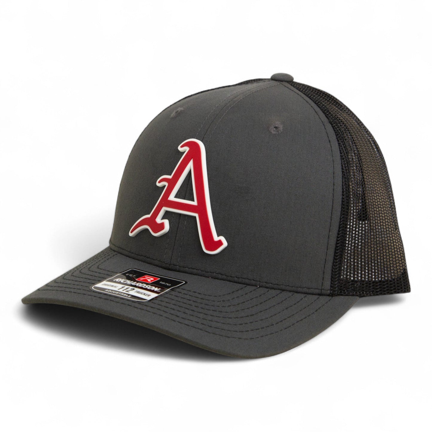 Arkansas Razorbacks Baseball Script A 3D Snapback Trucker Hat- Charcoal/ Black