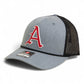Arkansas Razorbacks Baseball Script A 3D Snapback Trucker Rope Hat- Heather Grey/ Black