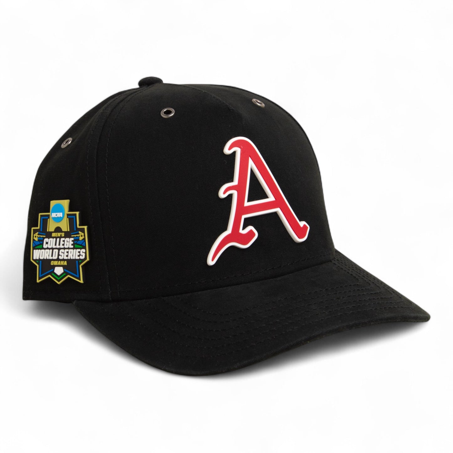 Arkansas Razorbacks Baseball Script A 2025 College World Series 3D Snapback Canvas Hat- Black
