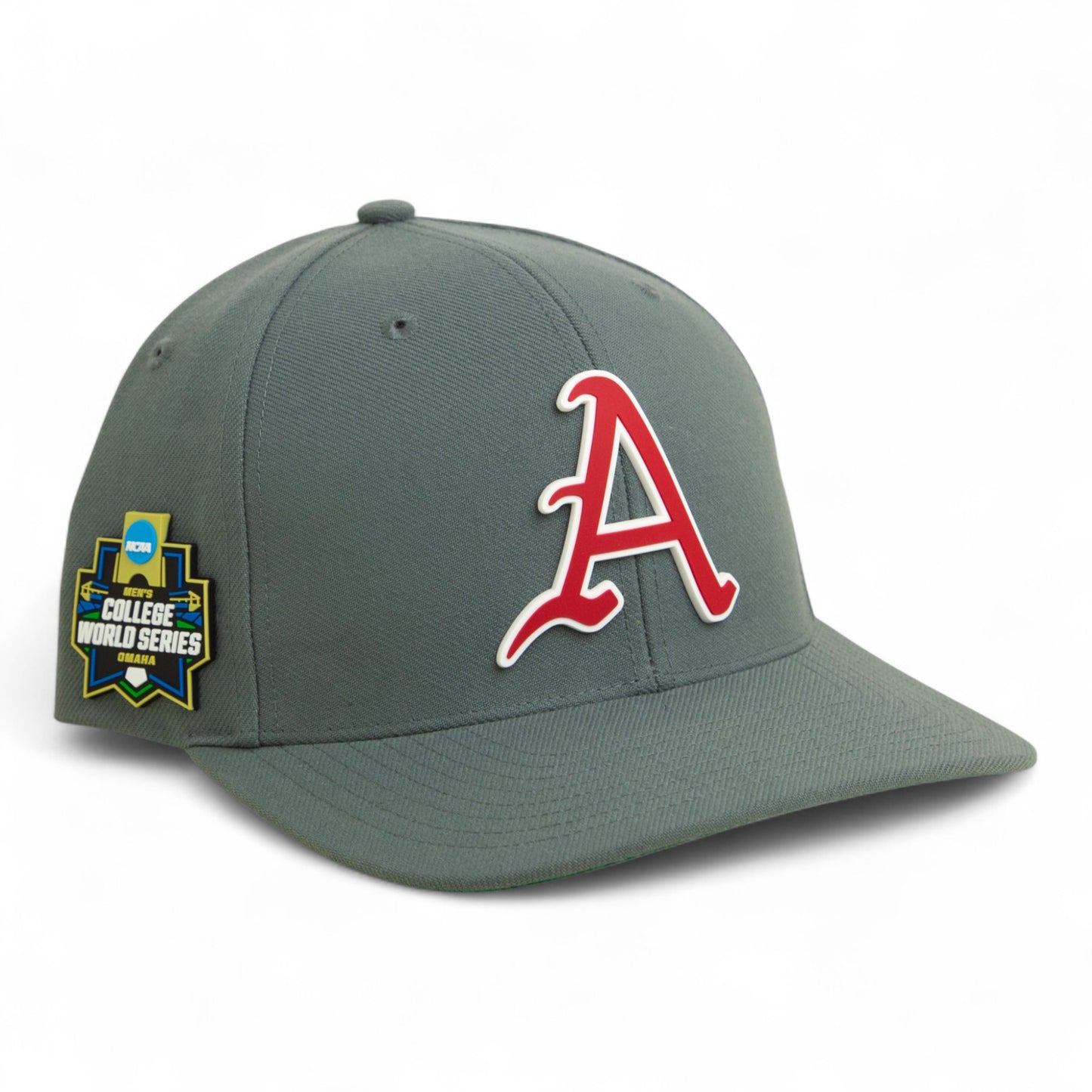 Arkansas Razorbacks Baseball Script A 2025 College World Series 3D Snapback Surge Trucker Hat- Charcoal