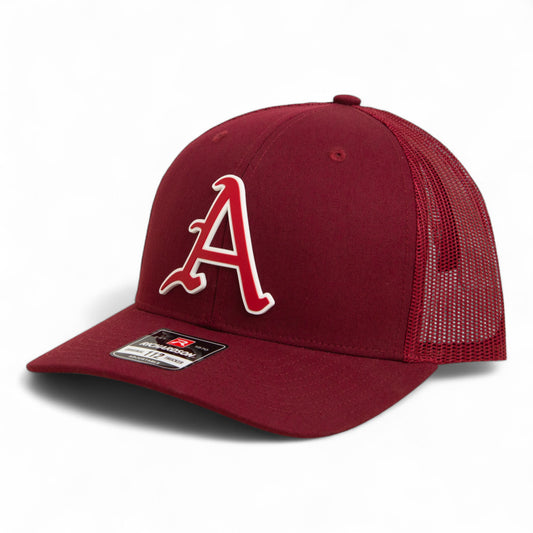 Arkansas Razorbacks Baseball Script A 2025 College World Series 3D Snapback Trucker Hat- Cardinal