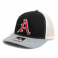 Arkansas Razorbacks Baseball Script A 2025 College World Series 3D Snapback Trucker Hat- Black/ White/ Heather Grey