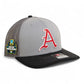 Arkansas Razorbacks Baseball Script A 2025 College World Series 3D Snapback Trucker Hat- Grey/ Charcoal/ Black