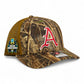 Arkansas Razorbacks Baseball Script A 2025 College World Series 3D Snapback Trucker Hat- Realtree Max 7/ Buck