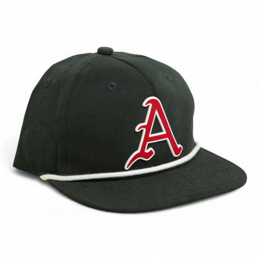 Arkansas Razorbacks Baseball Script A 3D Classic Rope Hat- Charcoal/ White