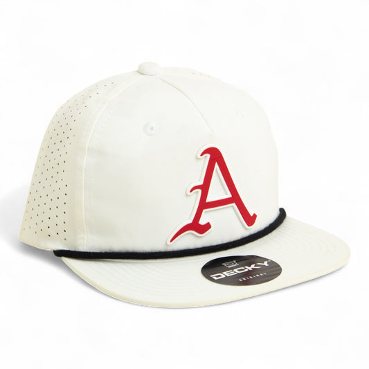 Arkansas Razorbacks Baseball Script A 3D Perforated Rope Hat- White/ Black