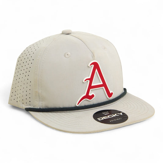 Arkansas Razorbacks Baseball Script A 3D Perforated Rope Hat- Grey/ Charcoal