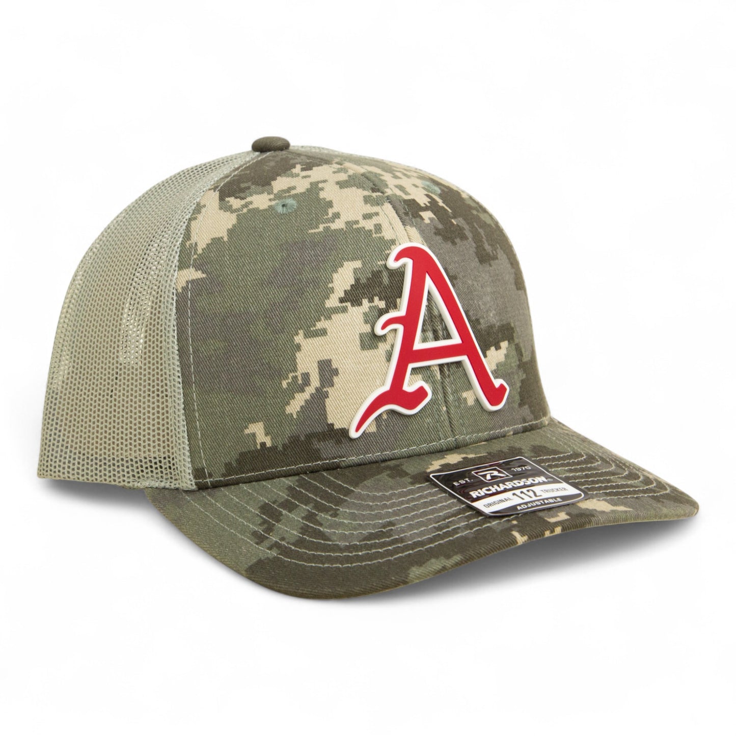 Arkansas Razorbacks Baseball Script A 3D Snapback Trucker Hat- Military Digital Camo
