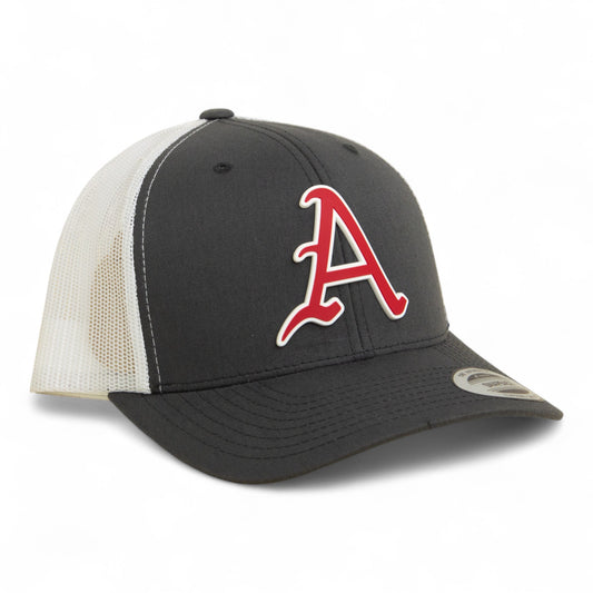 Arkansas Razorbacks Baseball Script A 3D YP Snapback Trucker Hat- Charcoal/ White