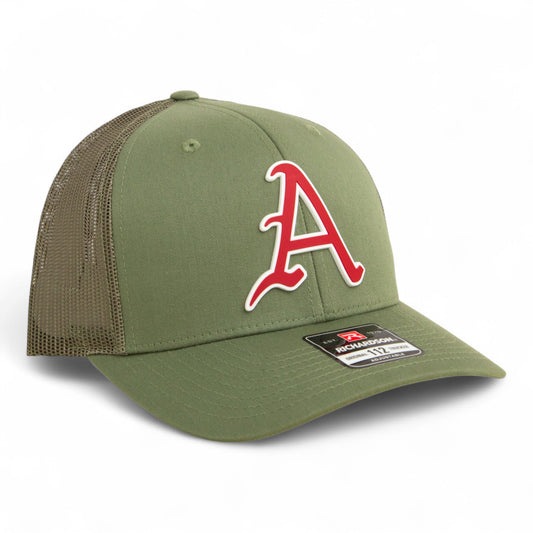 Arkansas Razorbacks Baseball Script A 3D Snapback Trucker Hat- Loden