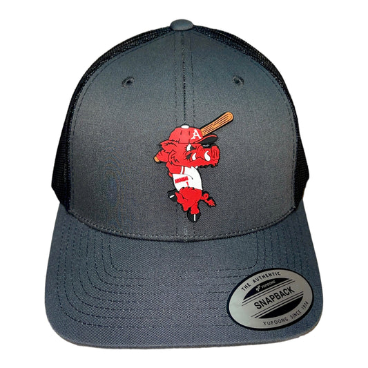 Arkansas Razorbacks Baseball Ribby YP Snapback Trucker Hat- Charcoal/ Black