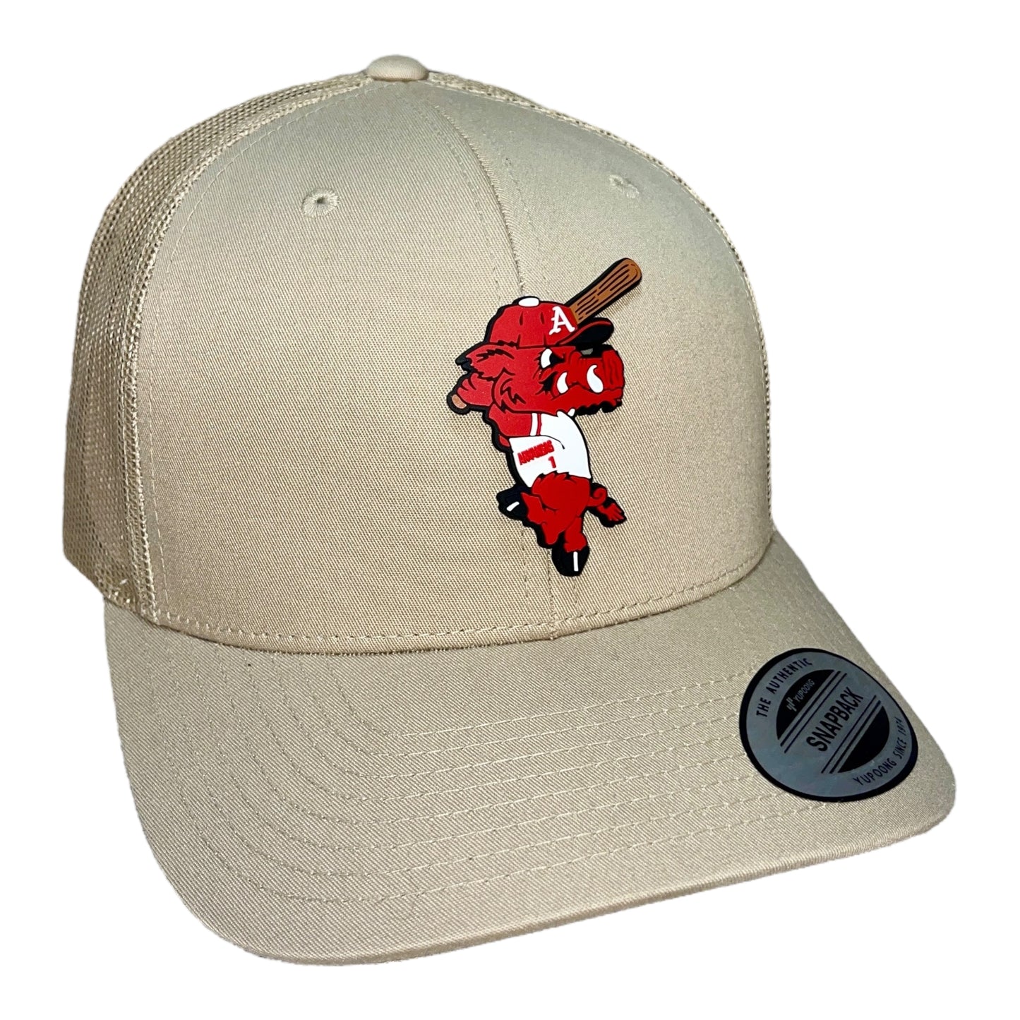 Arkansas Razorbacks Baseball Ribby YP Snapback Trucker Hat- Khaki
