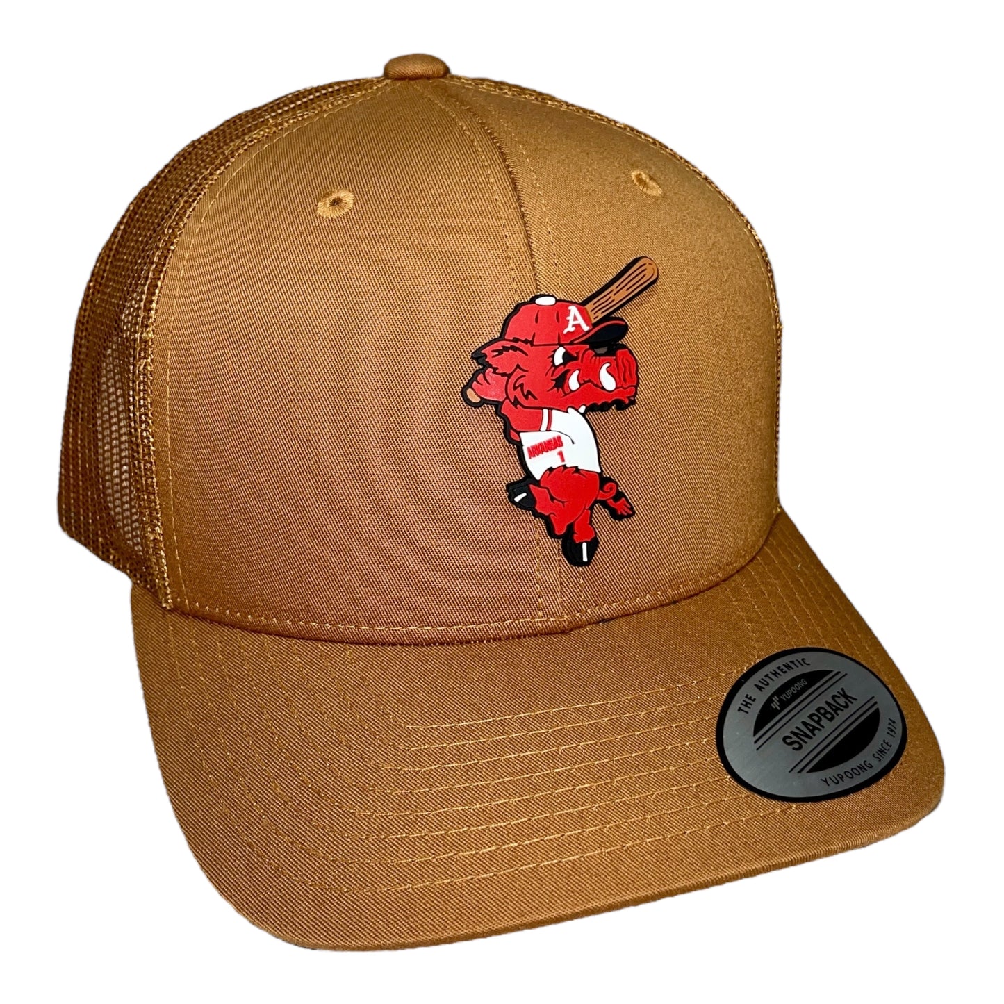 Arkansas Razorbacks Baseball Ribby YP Snapback Trucker Hat- Caramel