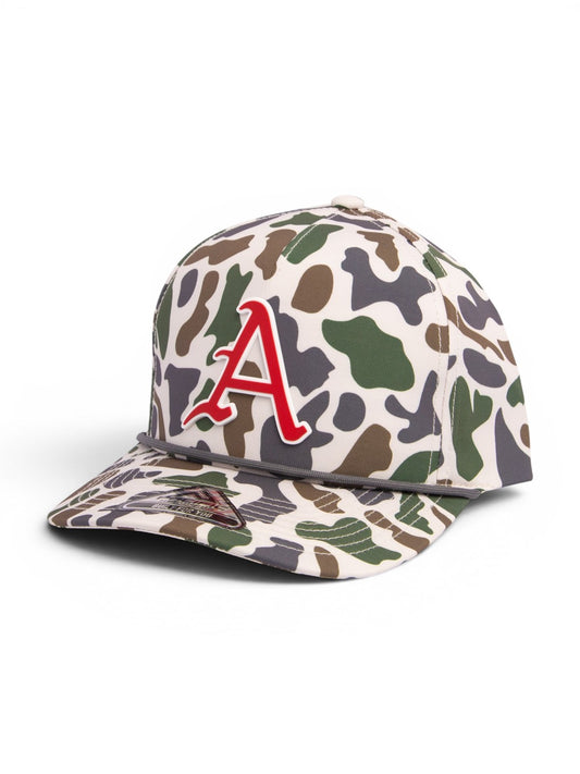 Arkansas Razorbacks Baseball Script A 3D Duck Camo Rope Hat- Timberline