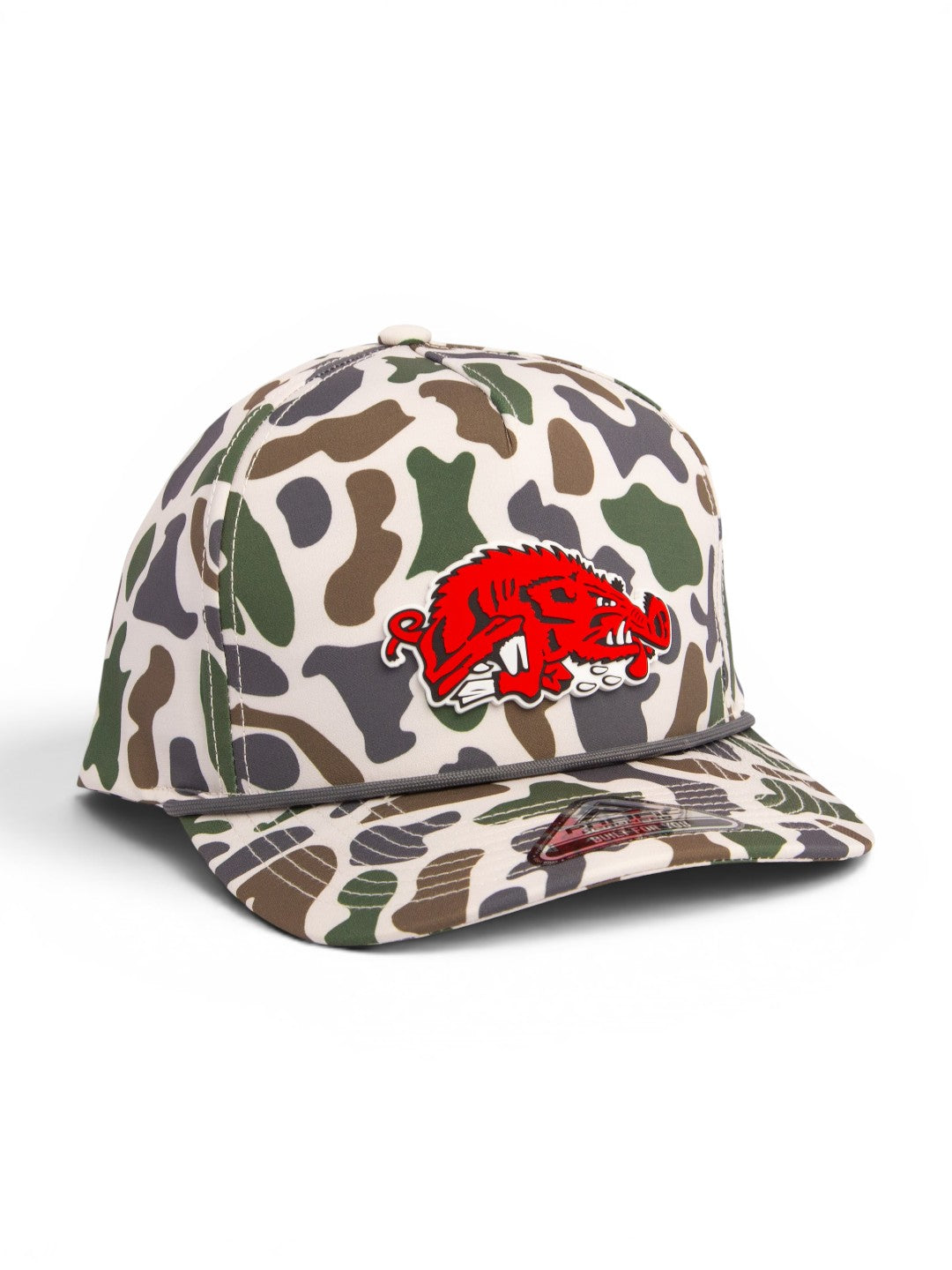 Arkansas Razorbacks Slobbering Hog 3D Duck Camo Rope Hat- Timberline