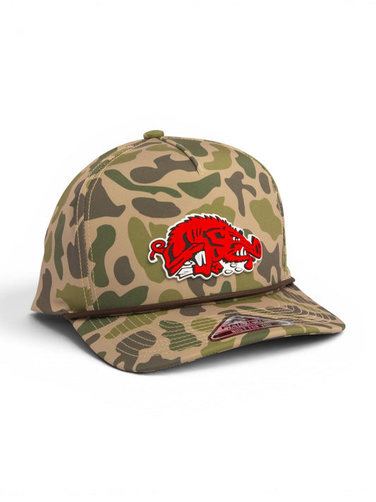Arkansas Razorbacks Slobbering Hog 3D Duck Camo Rope Hat- Coastland
