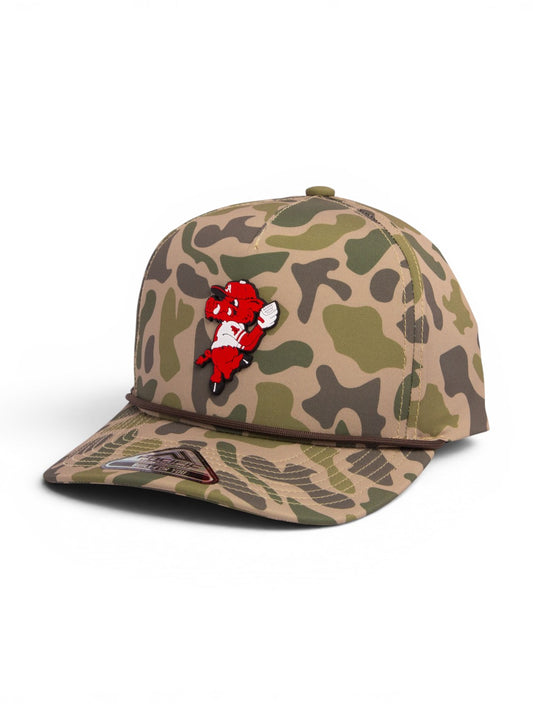 Arkansas Razorbacks Pitching Ribby 3D Duck Camo Rope Hat- Coastland