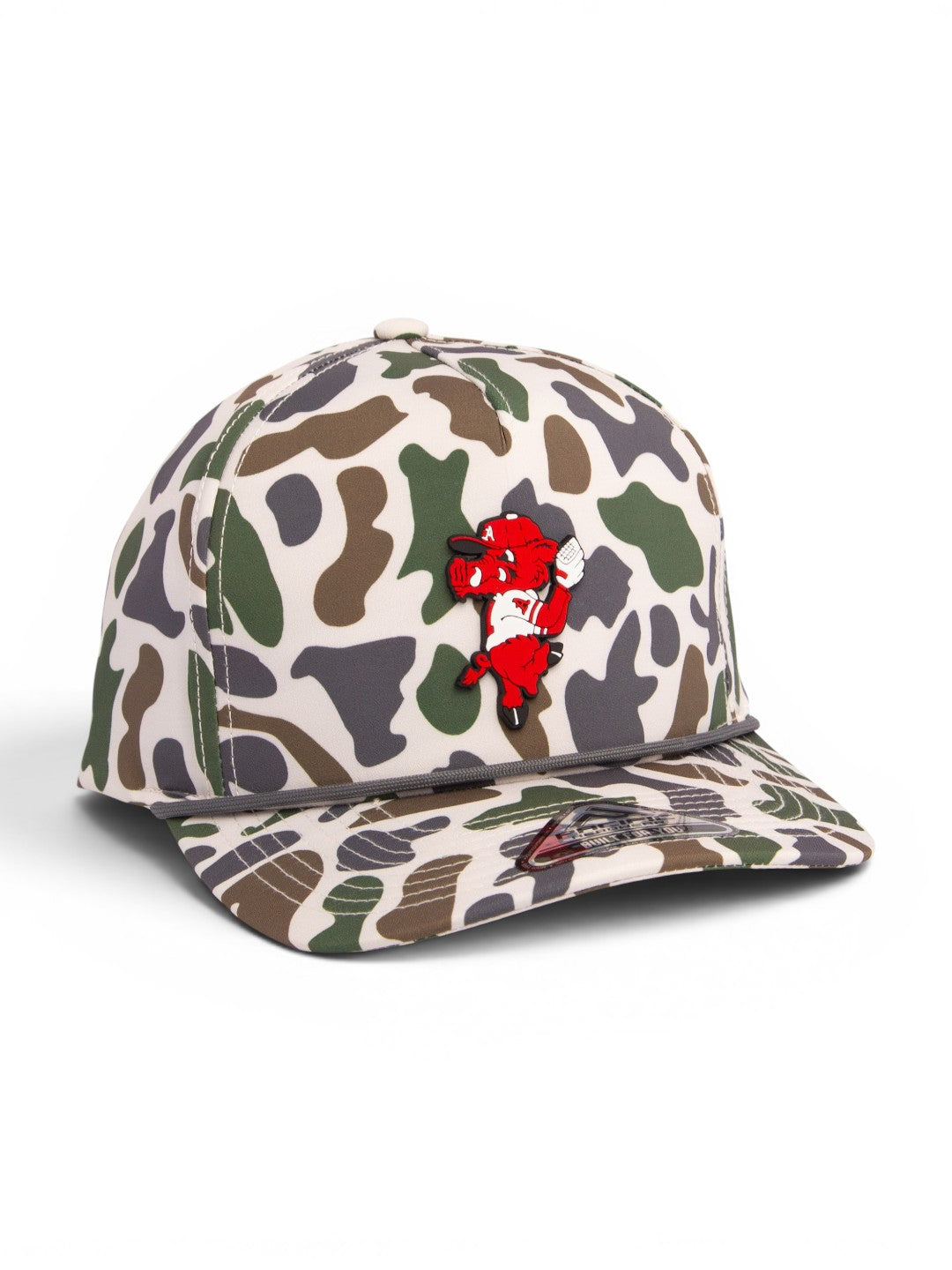 Arkansas Razorbacks Pitching Ribby 3D Duck Camo Rope Hat- Timberline