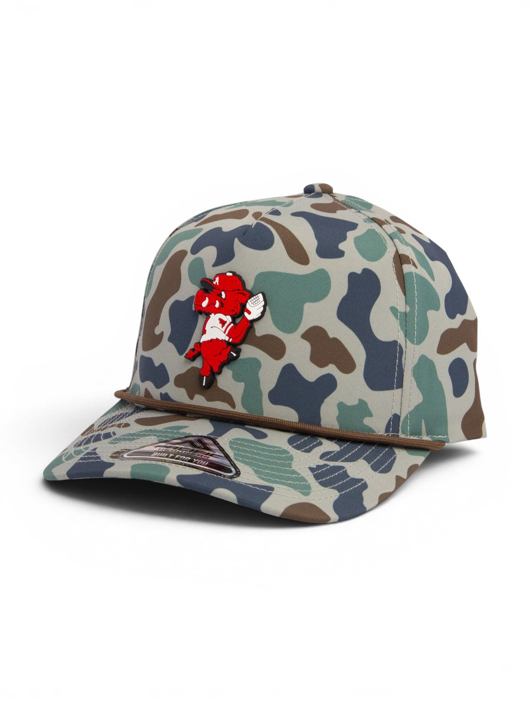 Arkansas Razorbacks Pitching Ribby 3D Duck Camo Rope Hat- Mallard