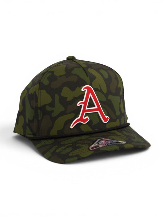Arkansas Razorbacks Baseball Script A 3D Duck Camo Rope Hat- Woodland