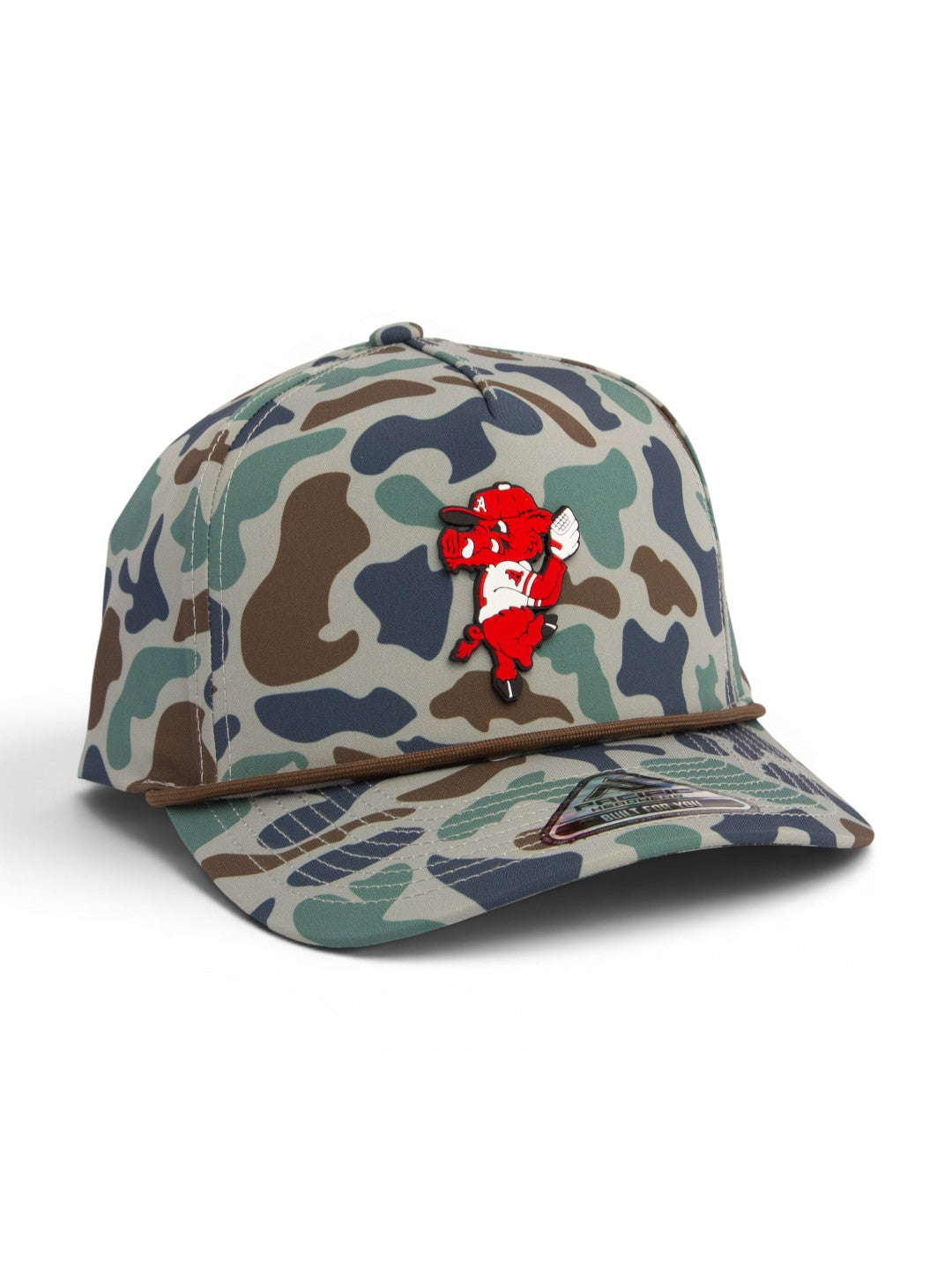 Arkansas Razorbacks Pitching Ribby 3D Duck Camo Rope Hat- Mallard