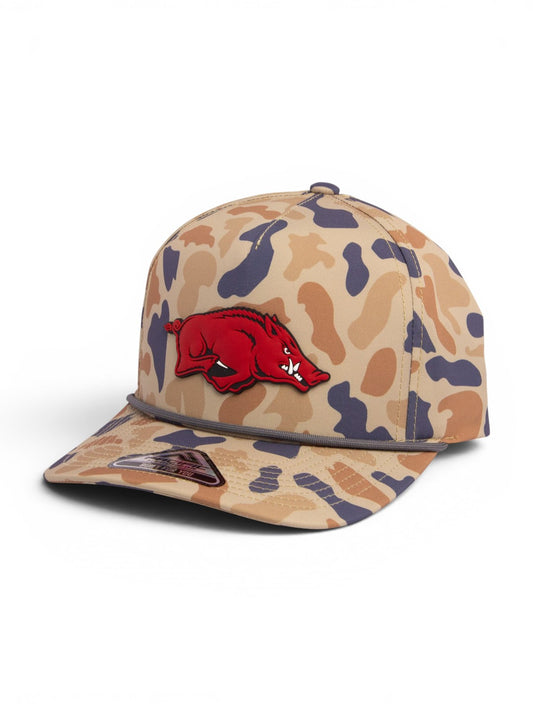 Arkansas Razorbacks Classic 3D Duck Camo Rope Hat- Canyon
