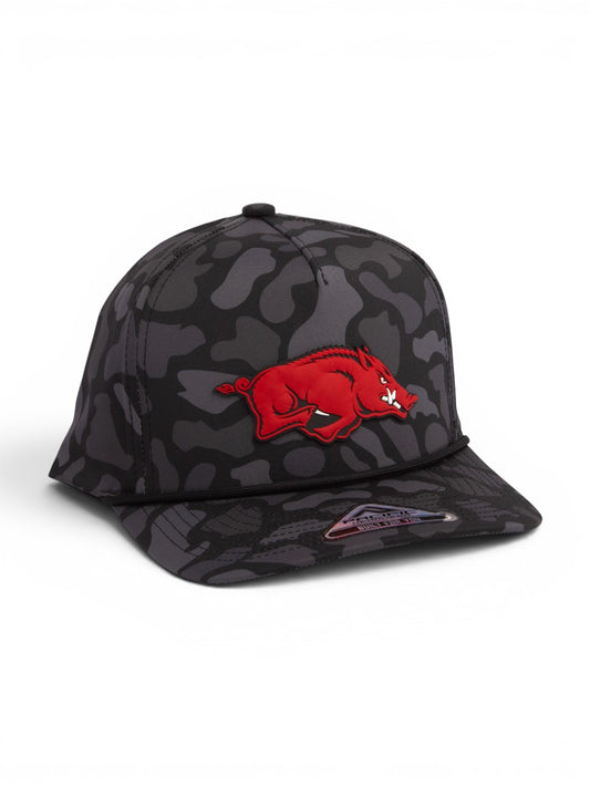 Arkansas Razorbacks Classic 3D Duck Camo Rope Hat- Blackout