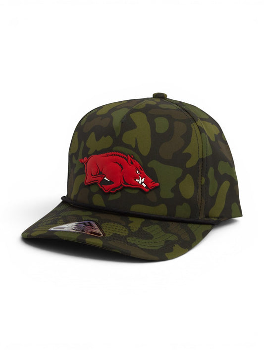 Arkansas Razorbacks Classic 3D Duck Camo Rope Hat- Woodland