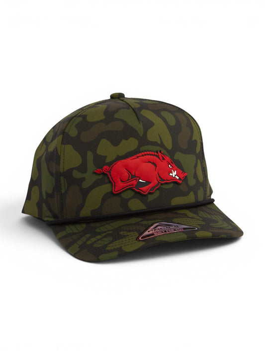Arkansas Razorbacks Classic 3D Duck Camo Rope Hat- Woodland