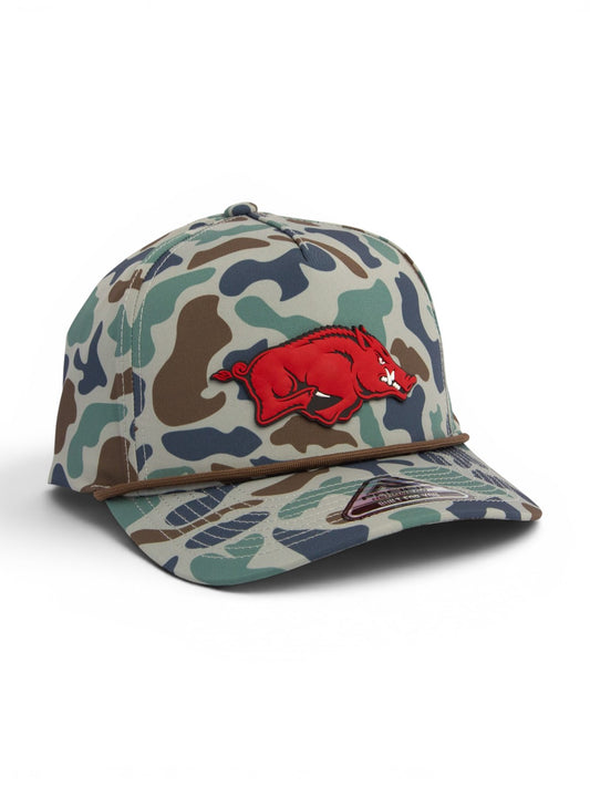 Arkansas Razorbacks Classic 3D Duck Camo Rope Hat- Mallard