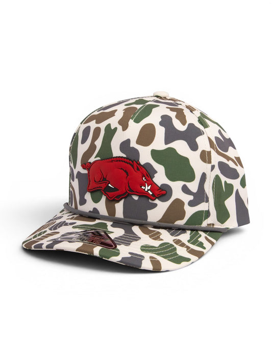 Arkansas Razorbacks Classic 3D Duck Camo Rope Hat- Timberline