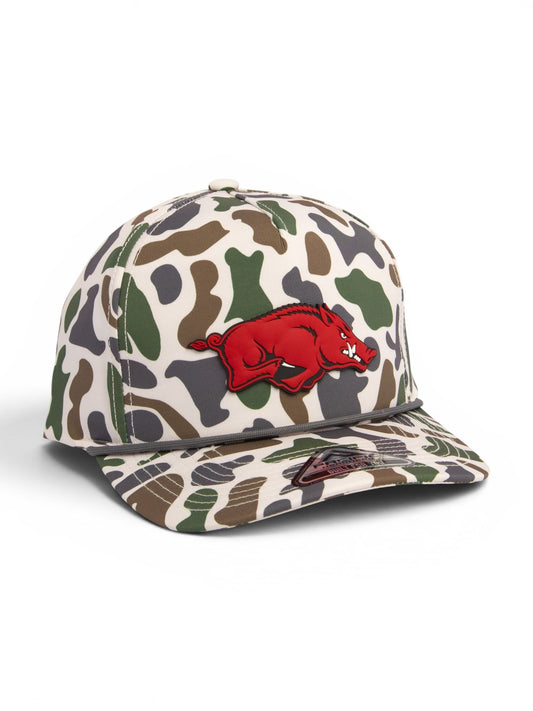 Arkansas Razorbacks Classic 3D Duck Camo Rope Hat- Timberline