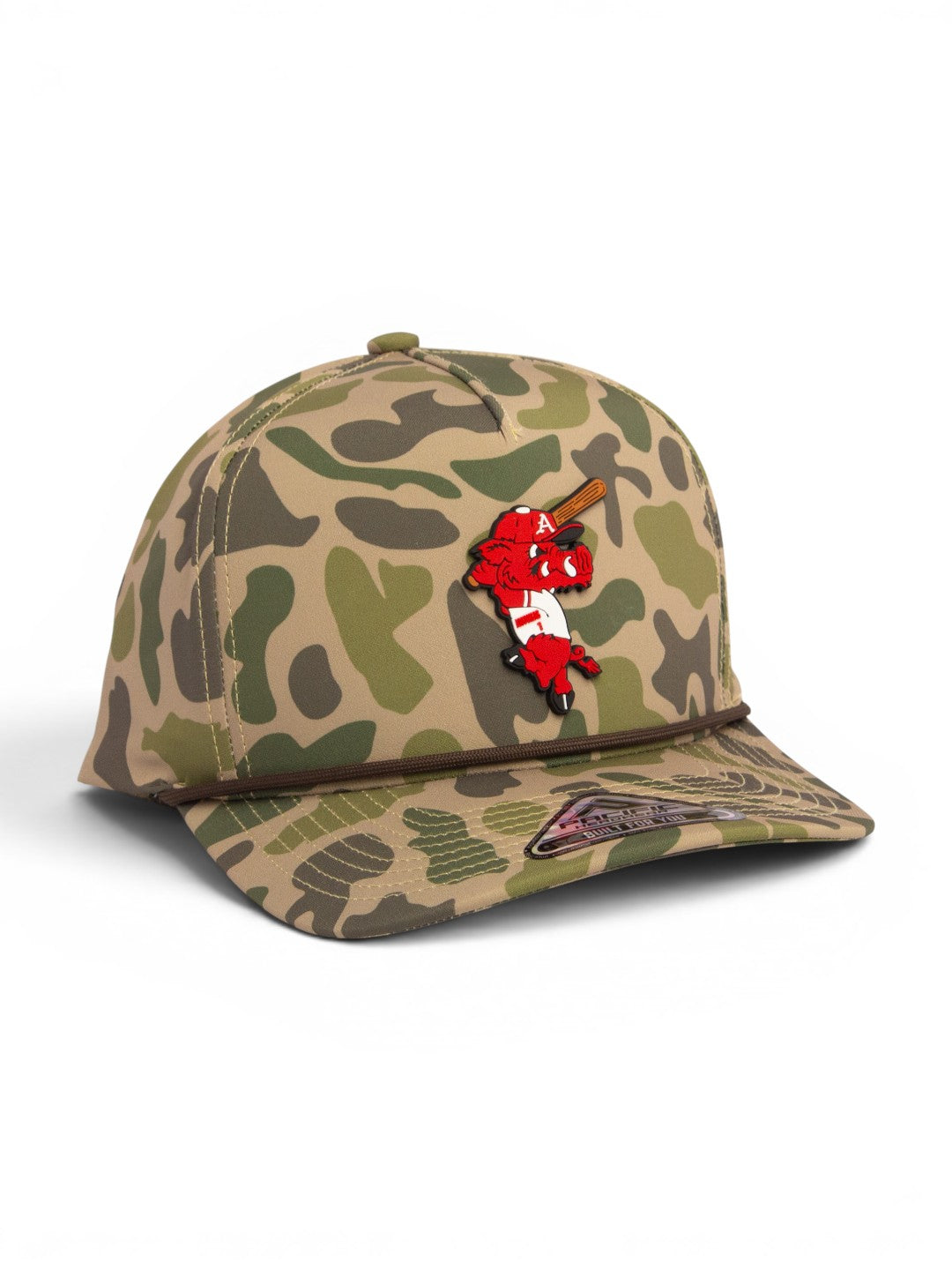Arkansas Razorbacks Baseball Ribby at Bat 3D Duck Camo Rope Hat- Coastland